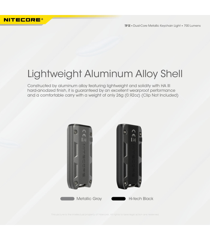 ΦΑΚΟΣ LED NITECORE TIP SE, Μπρελοκ, Rechargeable, Black