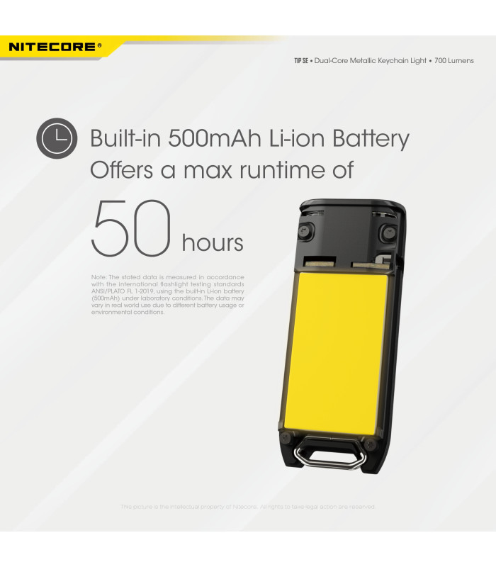 ΦΑΚΟΣ LED NITECORE TIP SE, Μπρελοκ, Rechargeable, Black