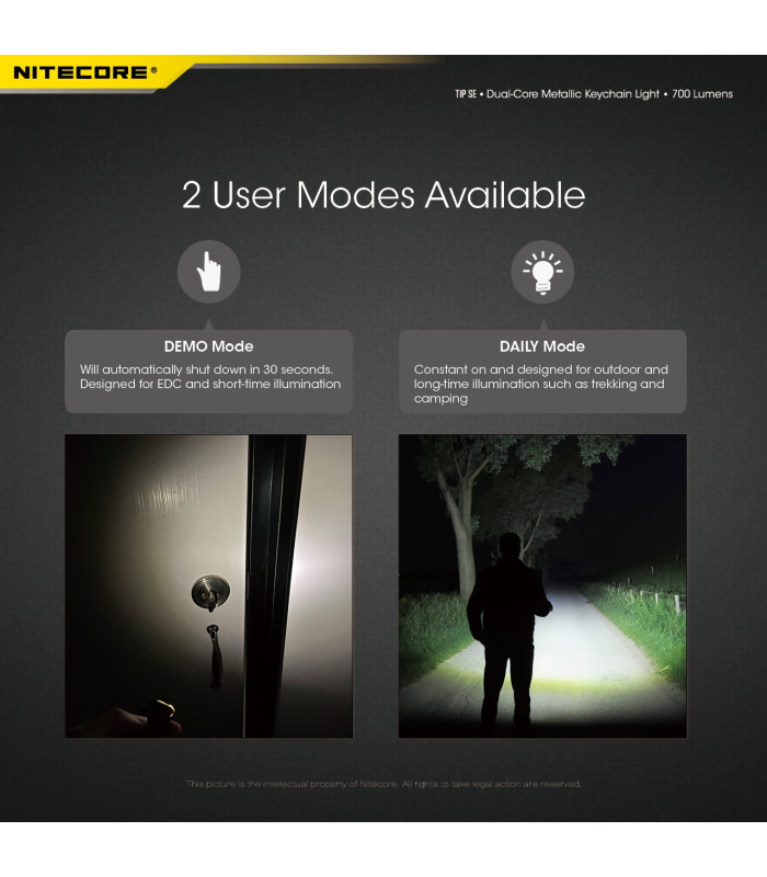 ΦΑΚΟΣ LED NITECORE TIP SE, Μπρελοκ, Rechargeable, Black