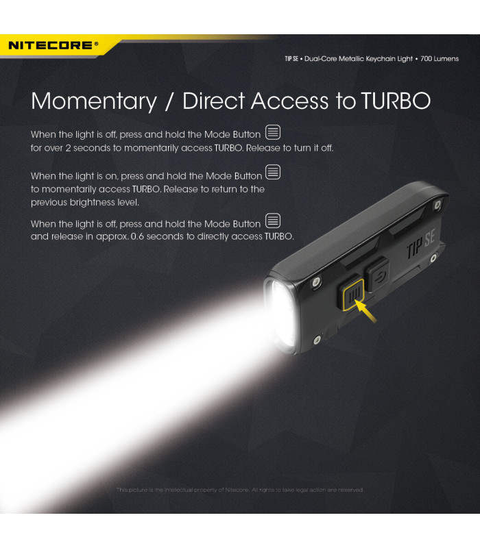 ΦΑΚΟΣ LED NITECORE TIP SE, Μπρελοκ, Rechargeable, Black
