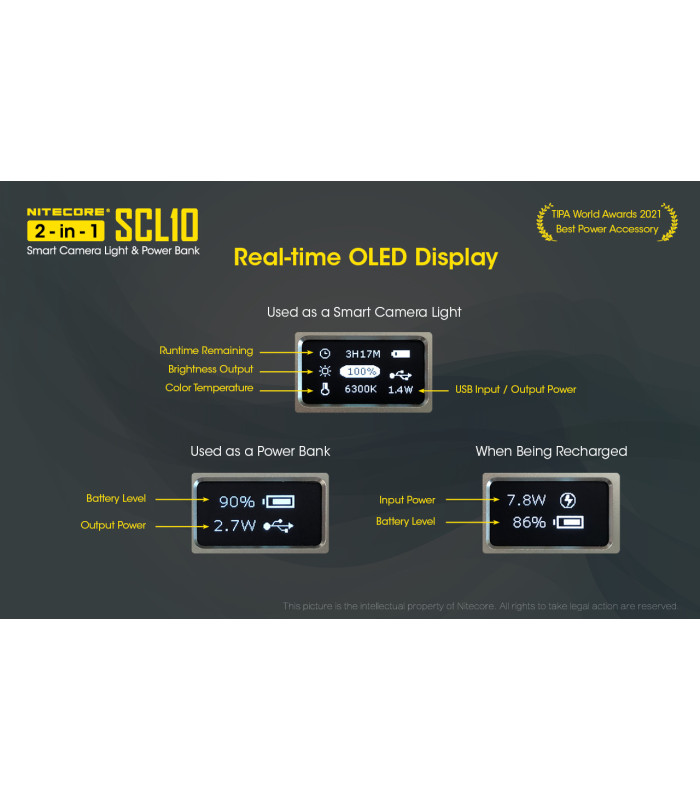 POWER BANK + CAMERA LIGHT 2in1 NITECORE SCL10