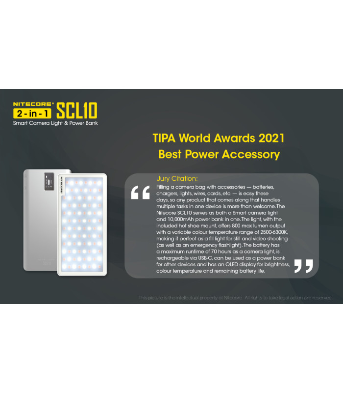 POWER BANK + CAMERA LIGHT 2in1 NITECORE SCL10