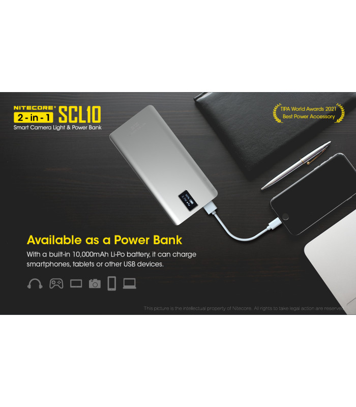 POWER BANK + CAMERA LIGHT 2in1 NITECORE SCL10