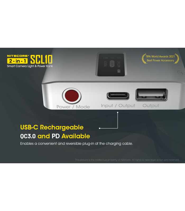 POWER BANK + CAMERA LIGHT 2in1 NITECORE SCL10