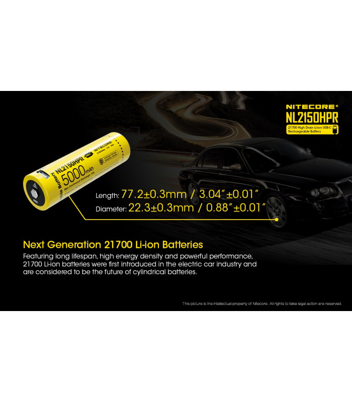 ΜΠΑΤΑΡΙΑ NITECORE 21700/ 5000mAh / HPR (τιμή τεμαχίου)