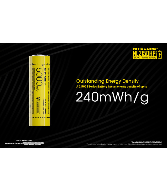 ΜΠΑΤΑΡΙΑ NITECORE 21700/ 5000mAh / HPI (τιμή τεμαχίου)