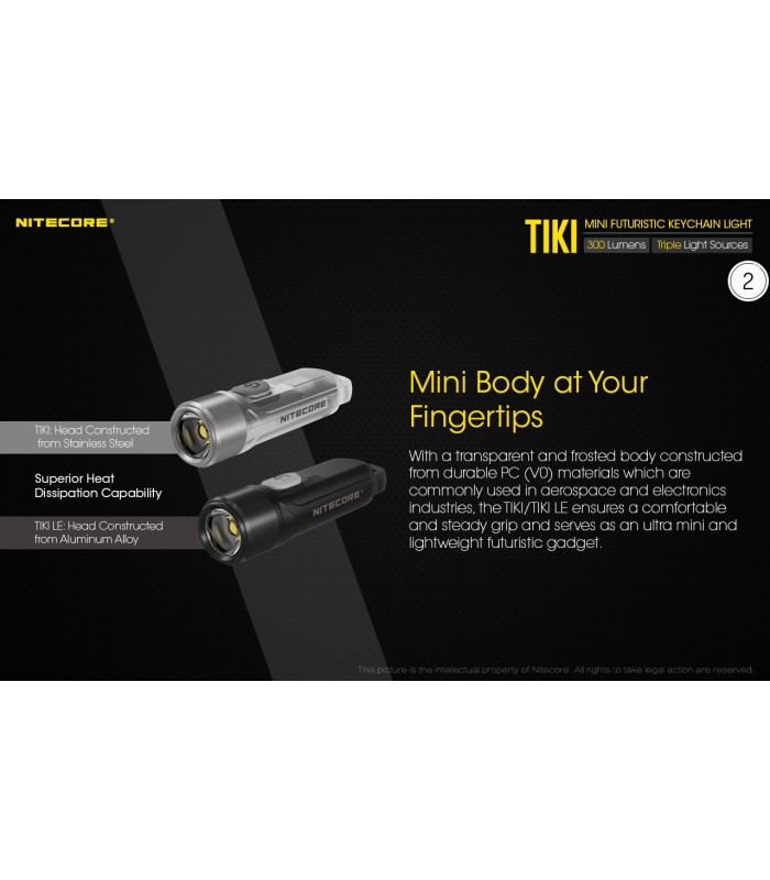 ΦΑΚΟΣ LED NITECORE TIKI LE, Black, USB-C, 300 lumens