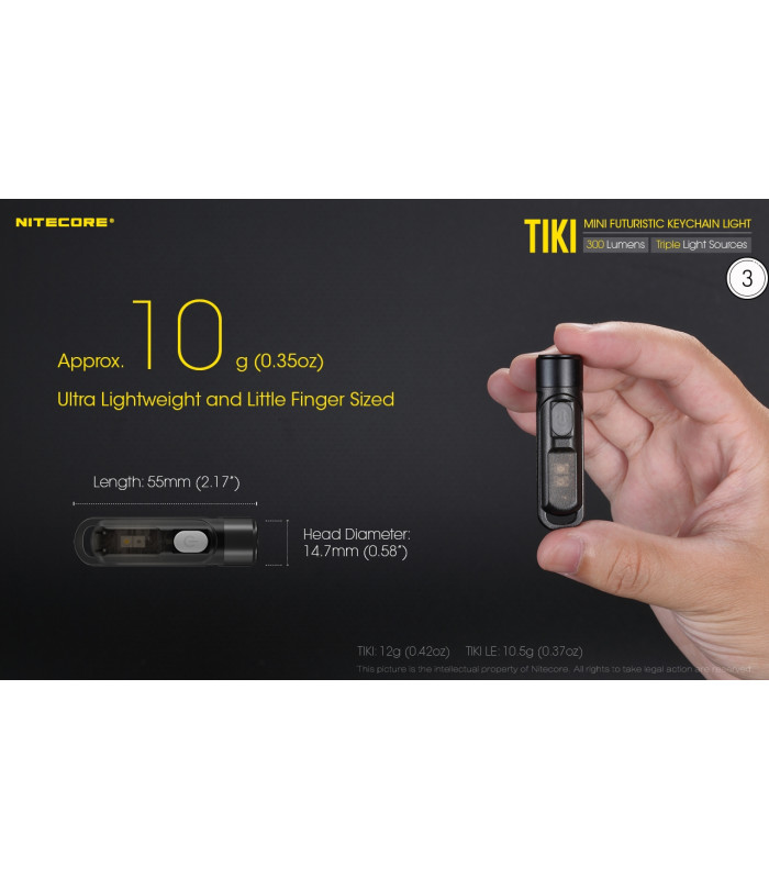ΦΑΚΟΣ LED NITECORE TIKI LE, Black, USB-C, 300 lumens