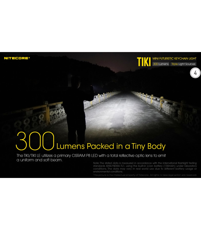 ΦΑΚΟΣ LED NITECORE TIKI LE, Black, USB-C, 300 lumens