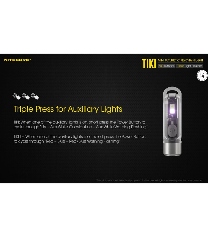 ΦΑΚΟΣ LED NITECORE TIKI LE, Black, USB-C, 300 lumens