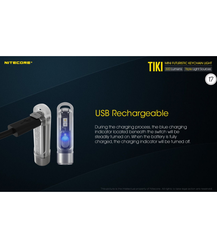 ΦΑΚΟΣ LED NITECORE TIKI LE, Black, USB-C, 300 lumens