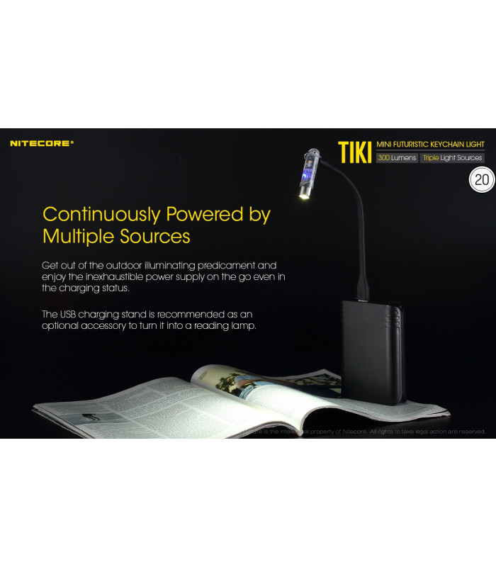 ΦΑΚΟΣ LED NITECORE TIKI LE, Black, USB-C, 300 lumens