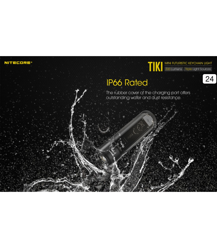 ΦΑΚΟΣ LED NITECORE TIKI LE, Black, USB-C, 300 lumens