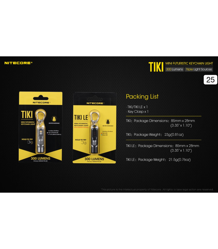 ΦΑΚΟΣ LED NITECORE TIKI LE, Black, USB-C, 300 lumens