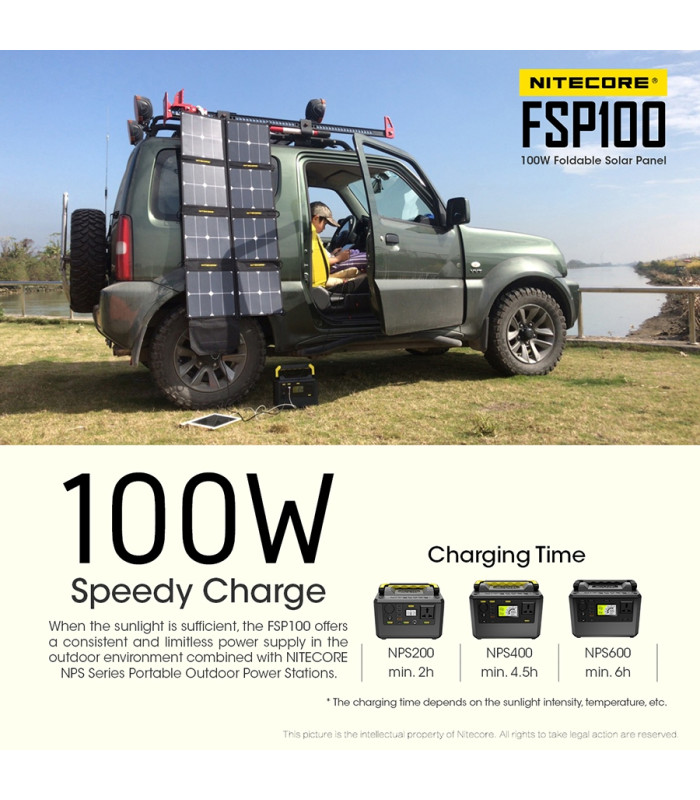 ΗΛΙΑΚΟ PANEL NITECORE FSP100, Φορητό, 100W