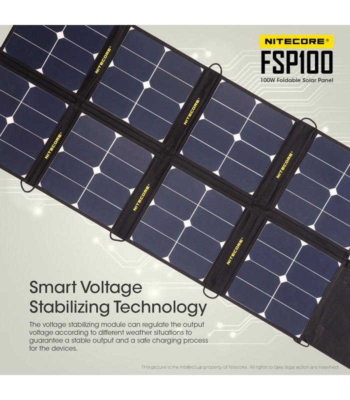 ΗΛΙΑΚΟ PANEL NITECORE FSP100, Φορητό, 100W