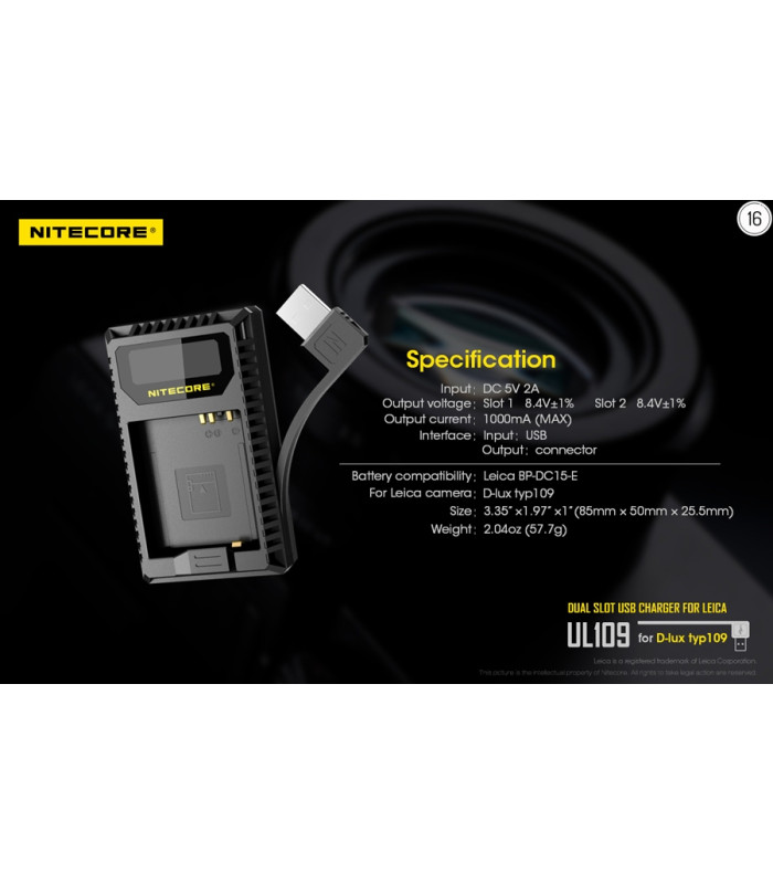ΦΟΡΤΙΣΤΗΣ NITECORE UL109 για Leica