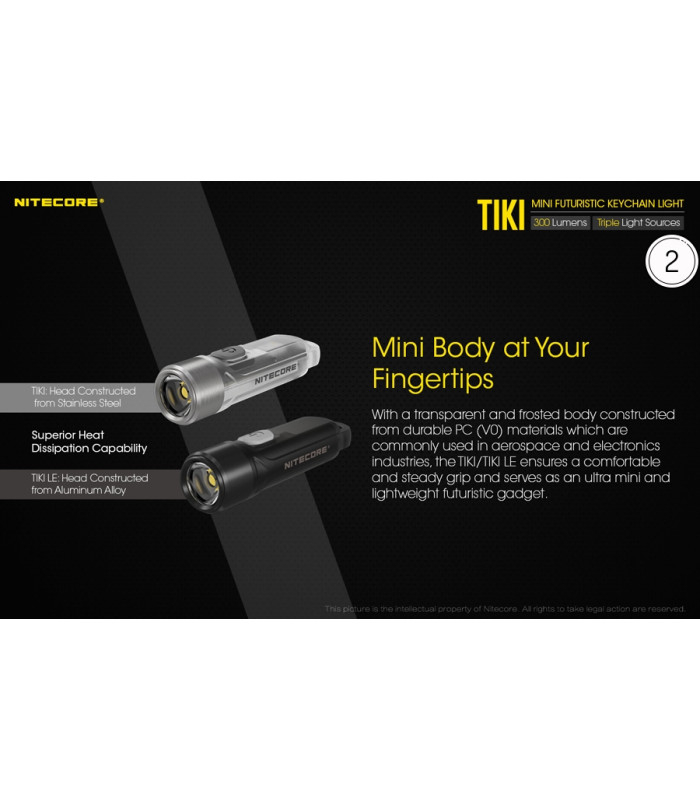 ΦΑΚΟΣ LED NITECORE TIKI, USB-C, 300 lumens