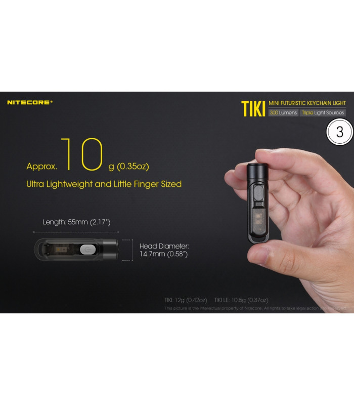ΦΑΚΟΣ LED NITECORE TIKI, USB-C, 300 lumens