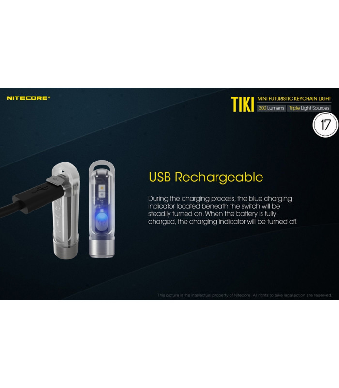 ΦΑΚΟΣ LED NITECORE TIKI, USB-C, 300 lumens