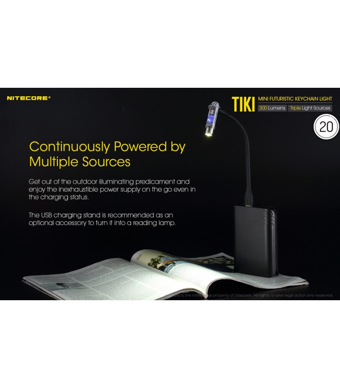 ΦΑΚΟΣ LED NITECORE TIKI, USB-C, 300 lumens