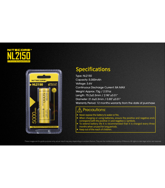 ΜΠΑΤΑΡΙΑ NITECORE 21700/ 5000mAh (τιμή τεμαχίου)