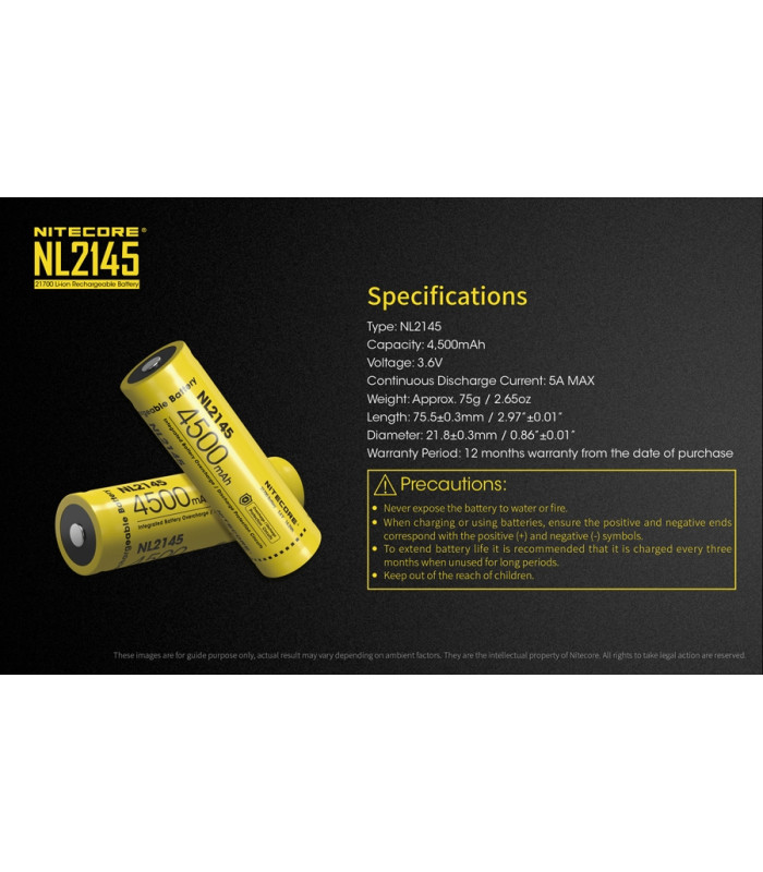ΜΠΑΤΑΡΙΑ NITECORE 21700/ 4500mAh (τιμή τεμαχίου)