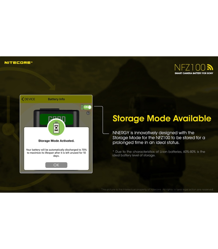 ΜΠΑΤΑΡΙΑ NITECORE NFZ100 , SMART CAMERA BATTERY FOR SONY (τιμή τεμαχίου)