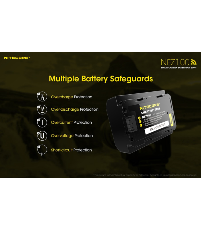 ΜΠΑΤΑΡΙΑ NITECORE NFZ100 , SMART CAMERA BATTERY FOR SONY (τιμή τεμαχίου)