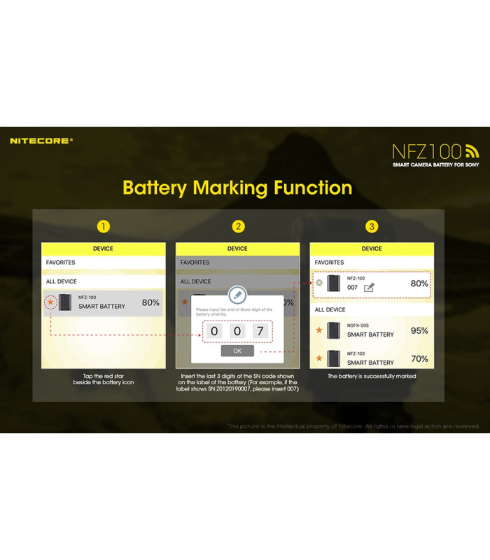 ΜΠΑΤΑΡΙΑ NITECORE NFZ100 , SMART CAMERA BATTERY FOR SONY (τιμή τεμαχίου)