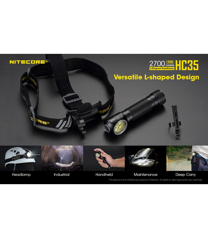 ΦΑΚΟΣ LED NITECORE HEADLAMP HC35, Rechargable 2700Lumens + 4000ma 21700 batt