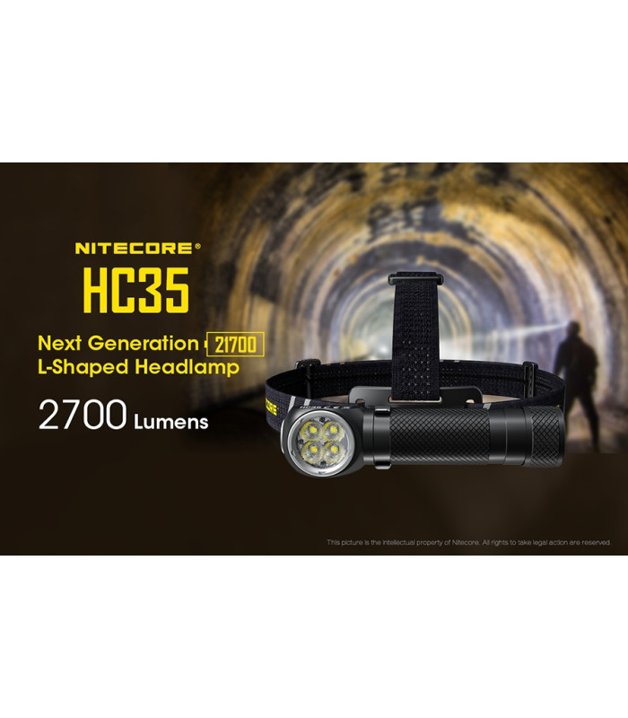 ΦΑΚΟΣ LED NITECORE HEADLAMP HC35, Rechargable 2700Lumens + 4000ma 21700 batt