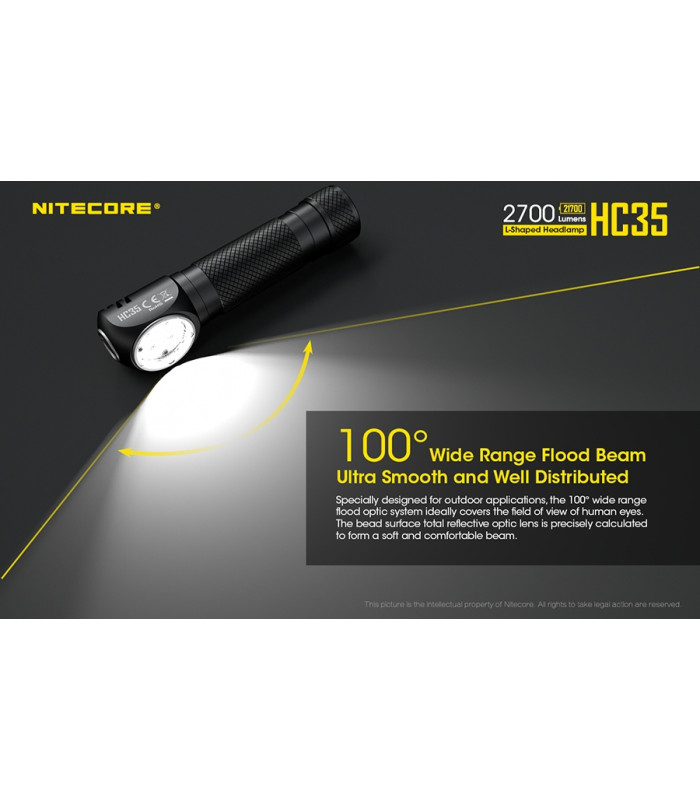 ΦΑΚΟΣ LED NITECORE HEADLAMP HC35, Rechargable 2700Lumens + 4000ma 21700 batt