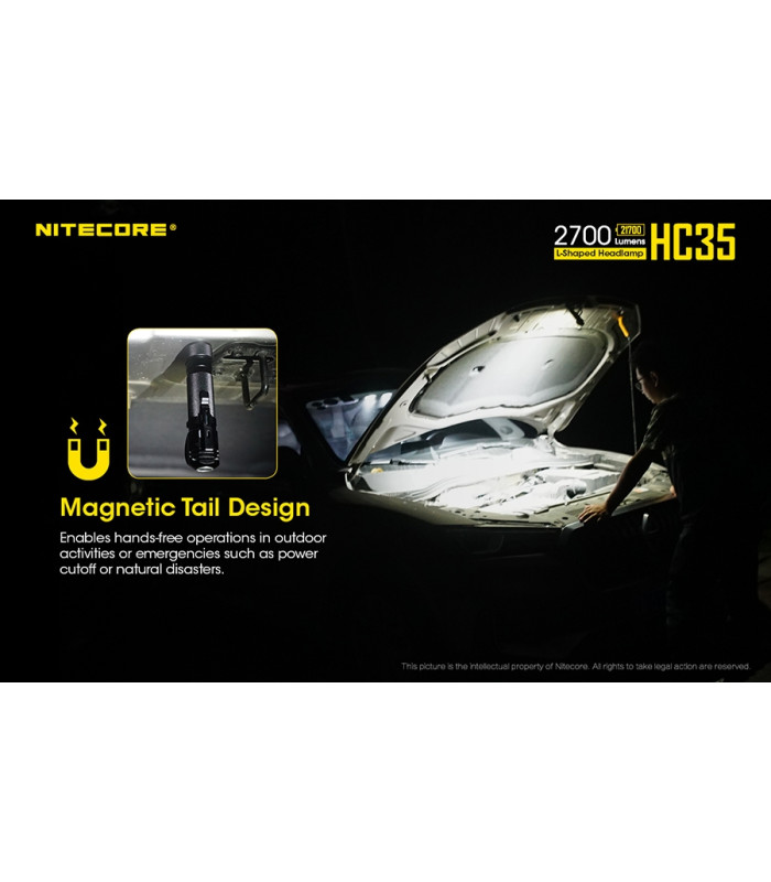 ΦΑΚΟΣ LED NITECORE HEADLAMP HC35, Rechargable 2700Lumens + 4000ma 21700 batt