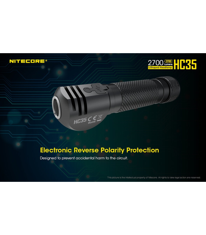 ΦΑΚΟΣ LED NITECORE HEADLAMP HC35, Rechargable 2700Lumens + 4000ma 21700 batt