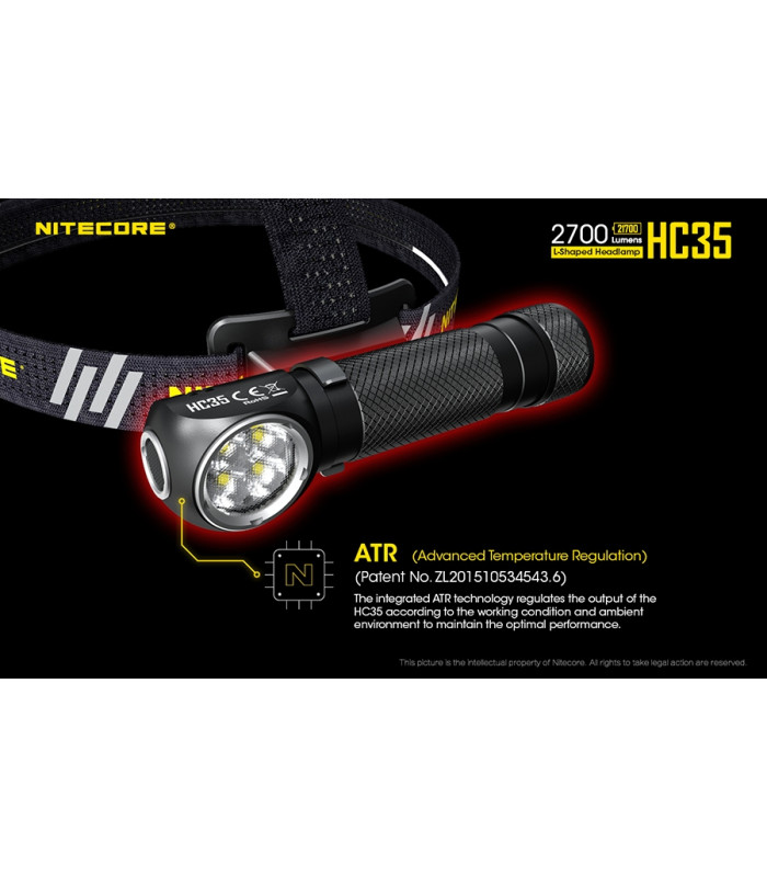 ΦΑΚΟΣ LED NITECORE HEADLAMP HC35, Rechargable 2700Lumens + 4000ma 21700 batt