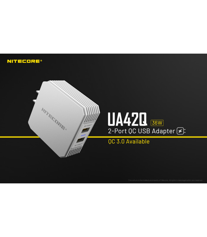 ΤΡΟΦΟΔΟΤΙΚΟ USB, NITECORE UA42Q Quick charge 3.0