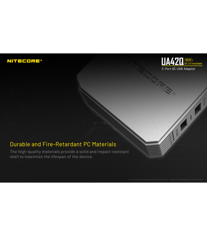ΤΡΟΦΟΔΟΤΙΚΟ USB, NITECORE UA42Q Quick charge 3.0