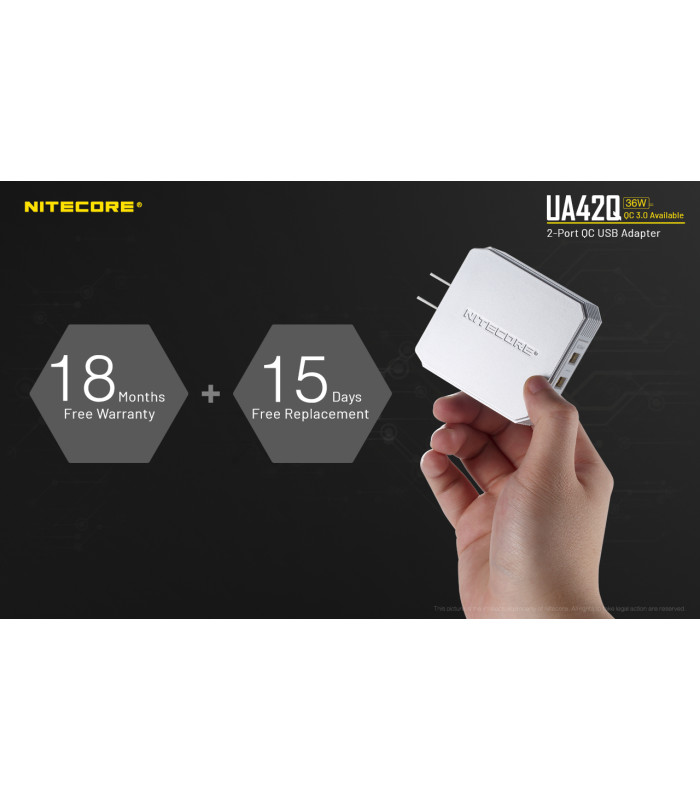 ΤΡΟΦΟΔΟΤΙΚΟ USB, NITECORE UA42Q Quick charge 3.0