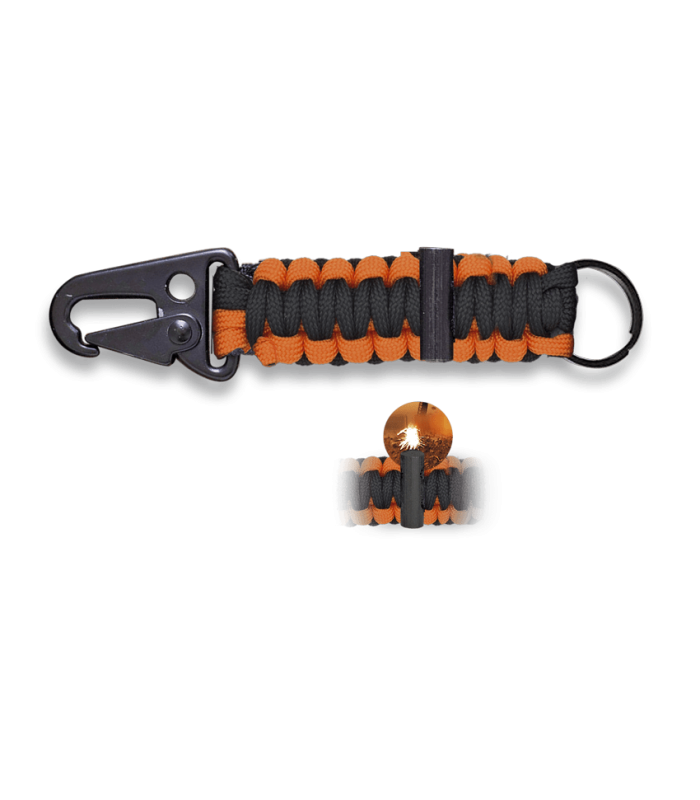 ΜΠΡΕΛΟΚ PARACORD Albainox, Barbaric, με πυρόλυθο, Orange-Black