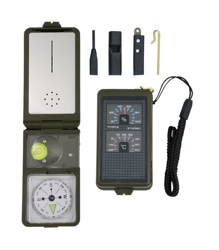 ΠΥΞΙΔΑ OUTDOOR με θερμομετρο, υγρασιόμετρο και εξαρτήματα επιβίωσης, 33755