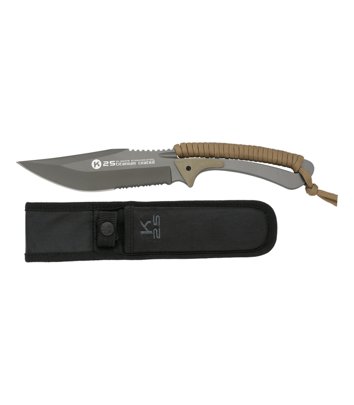 ΜΑΧΑΙΡΙ K25, Tactical Knife, Titanium Coated ,Coyote Cord Wrapped, 32378