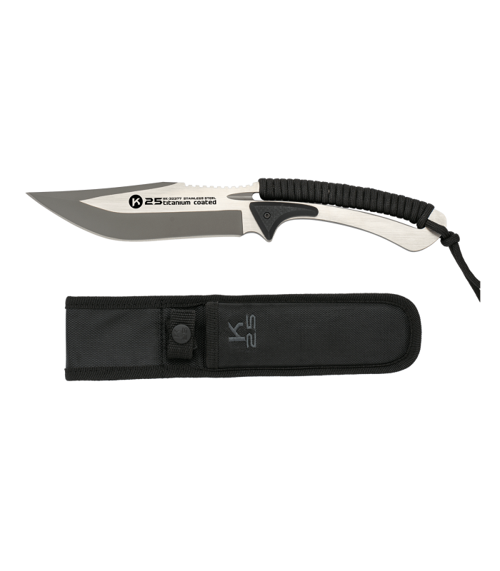 ΜΑΧΑΙΡΙ K25, Tactical Knife, Titanium Coated ,Black Cord Wrapped, 32377