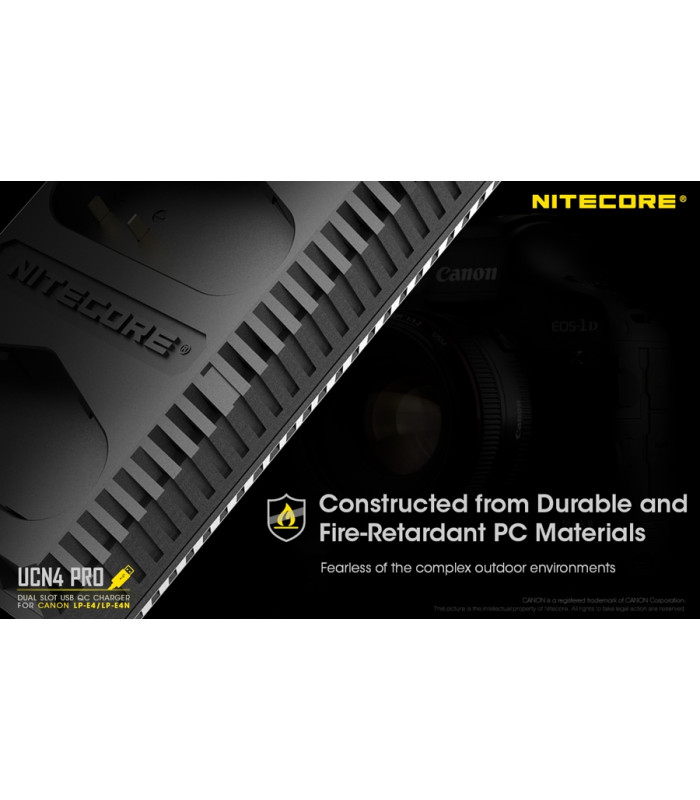 ΦΟΡΤΙΣΤΗΣ NITECORE UCN4 PRO για CANON LP-E4, LP-E4N, LP-E19
