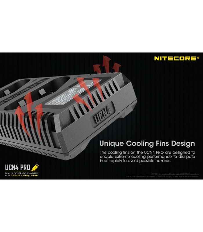 ΦΟΡΤΙΣΤΗΣ NITECORE UCN4 PRO για CANON LP-E4, LP-E4N, LP-E19