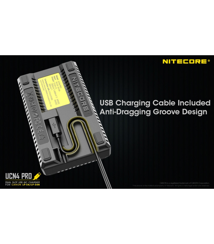 ΦΟΡΤΙΣΤΗΣ NITECORE UCN4 PRO για CANON LP-E4, LP-E4N, LP-E19