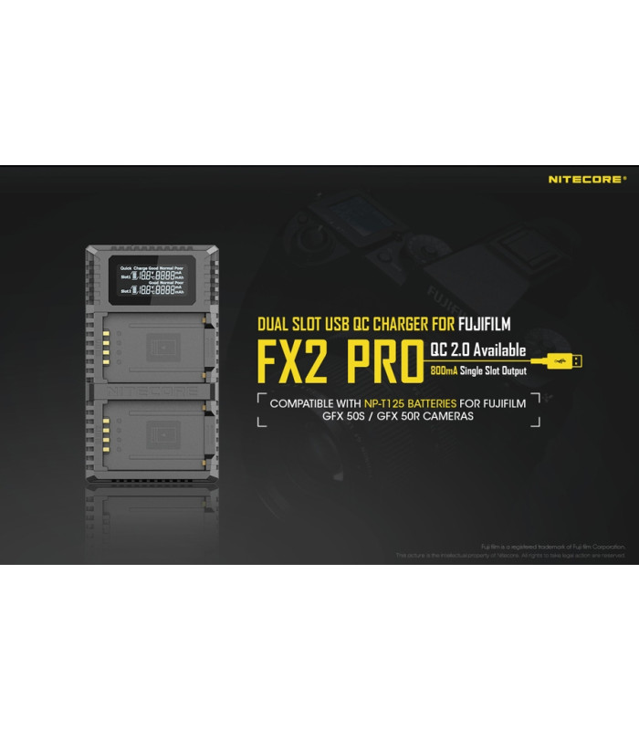 ΦΟΡΤΙΣΤΗΣ NITECORE FX2 για Fujifilm NP-T125