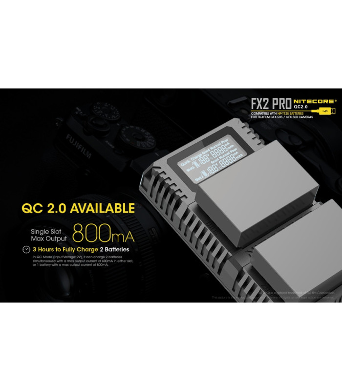 ΦΟΡΤΙΣΤΗΣ NITECORE FX2 για Fujifilm NP-T125