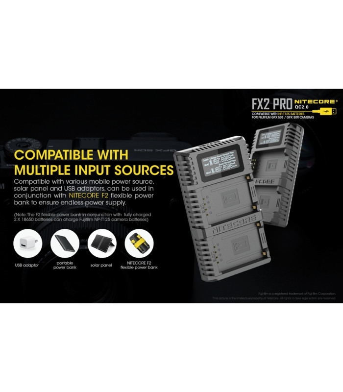 ΦΟΡΤΙΣΤΗΣ NITECORE FX2 για Fujifilm NP-T125