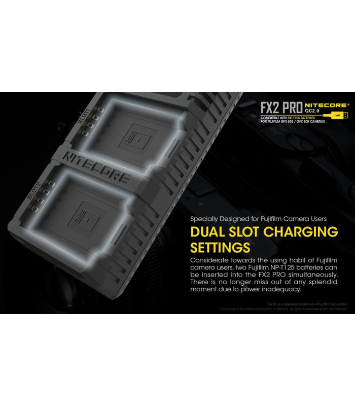 ΦΟΡΤΙΣΤΗΣ NITECORE FX2 για Fujifilm NP-T125